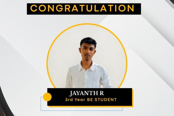 Proud to share Jayanth R student of Third year BE from IMPACT College Engineering and Applied Sciences has been selected as SKILL AMBASSADOR for TATA Indian Institute of Skills.